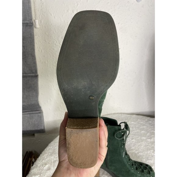 Kelsi Dagger Brooklyn Lace-Up Ankle Boots Dagger Forest green Suede Leather Sz 8 - Picture 11 of 14